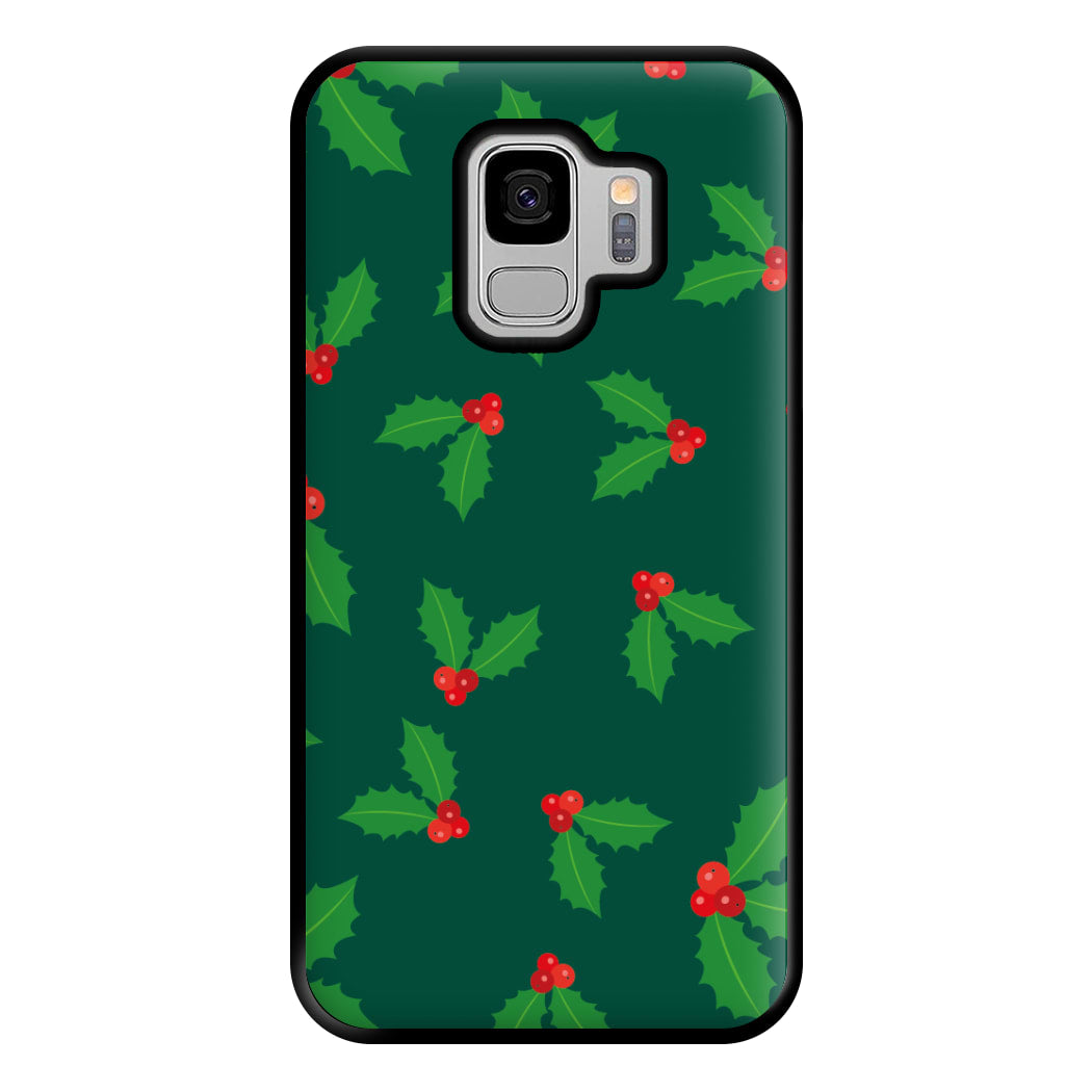 Holly - Christmas Patterns Phone Case for Galaxy S9 Plus