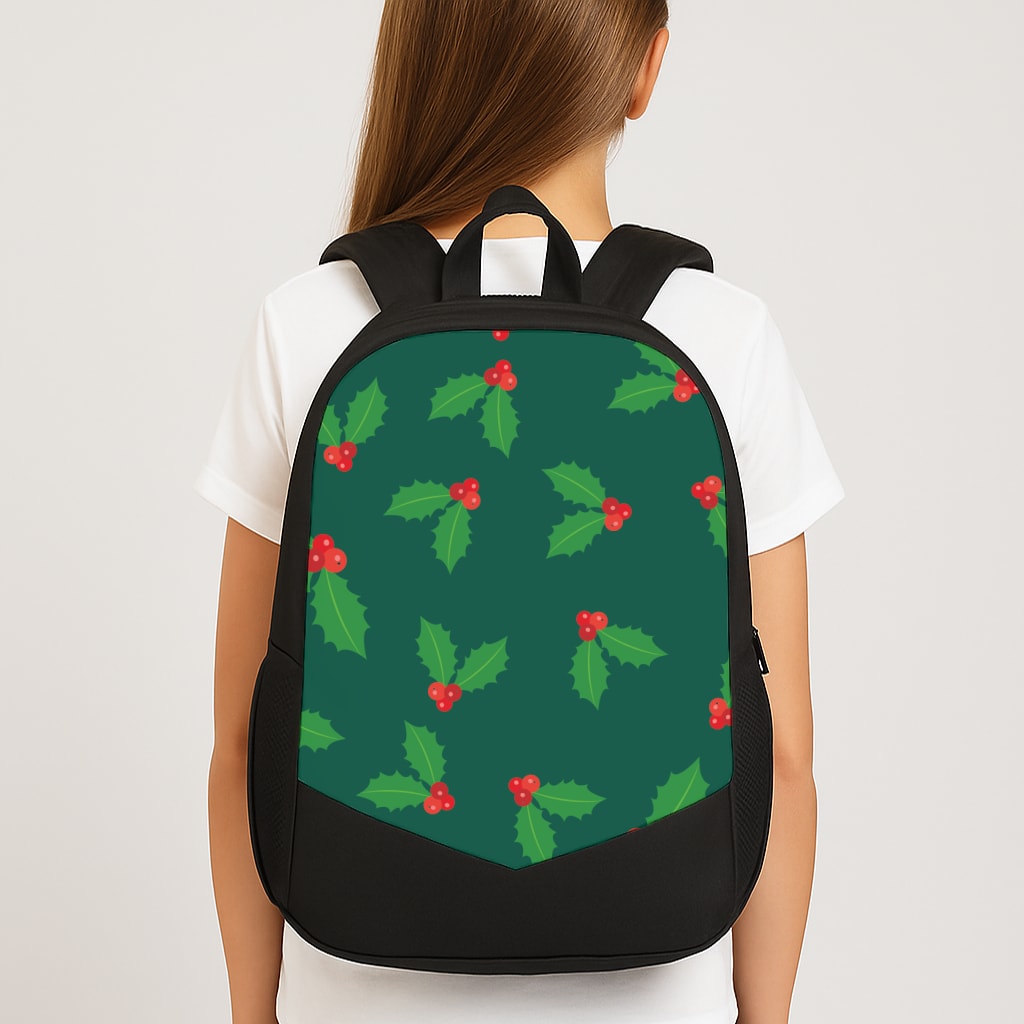 Holly - Christmas Patterns Large School Bag