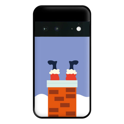 Santa Stuck In A Chimney - Christmas Phone Case for Google Pixel 6a