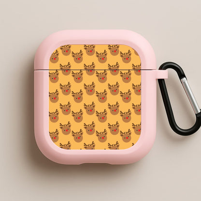 Rudolph Pattern - Christmas Patterns Pink AirPods Case