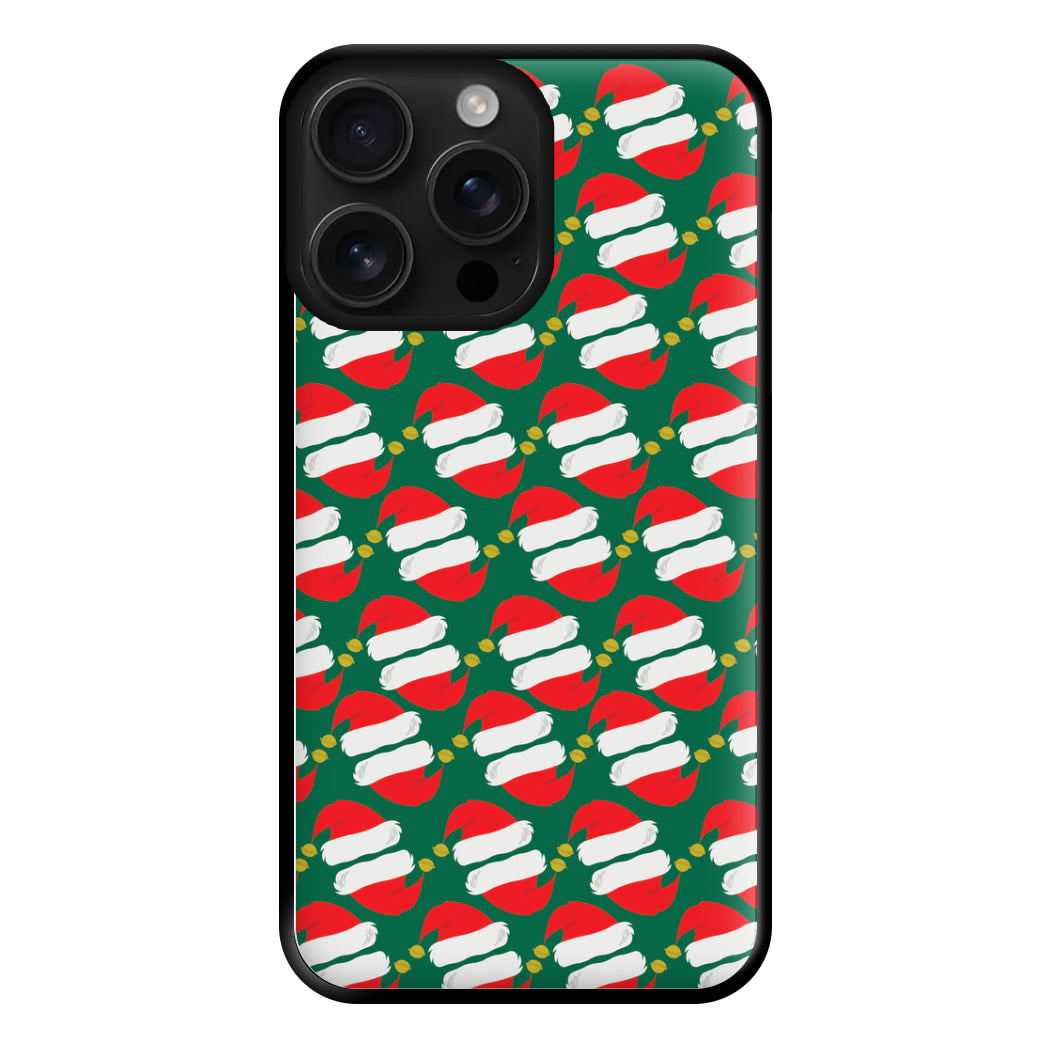 Santa Hat Pattern - Christmas Phone Case for iPhone 16 Pro Max