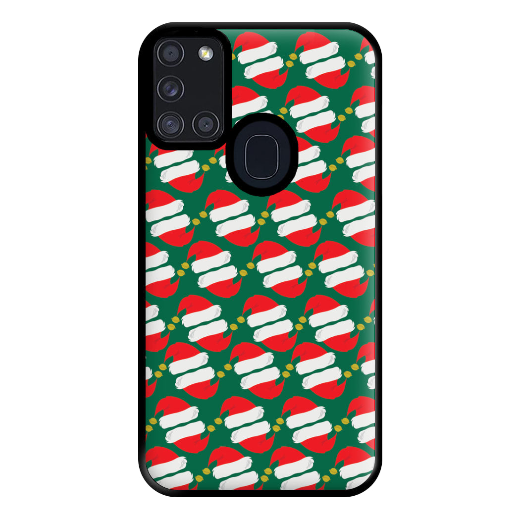 Santa Hat Pattern - Christmas Phone Case for Galaxy A21s