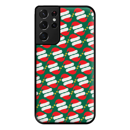 Santa Hat Pattern - Christmas Phone Case for Galaxy S21 Ultra