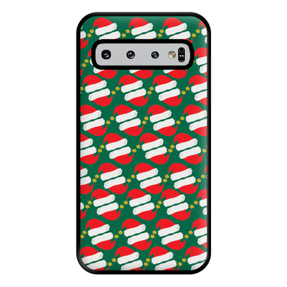 Santa Hat Pattern - Christmas Phone Case for Galaxy S10 Plus