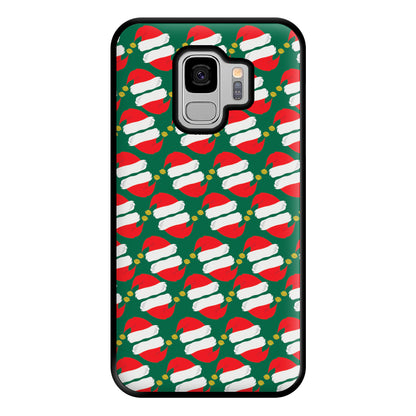 Santa Hat Pattern - Christmas Phone Case for Galaxy S9 Plus