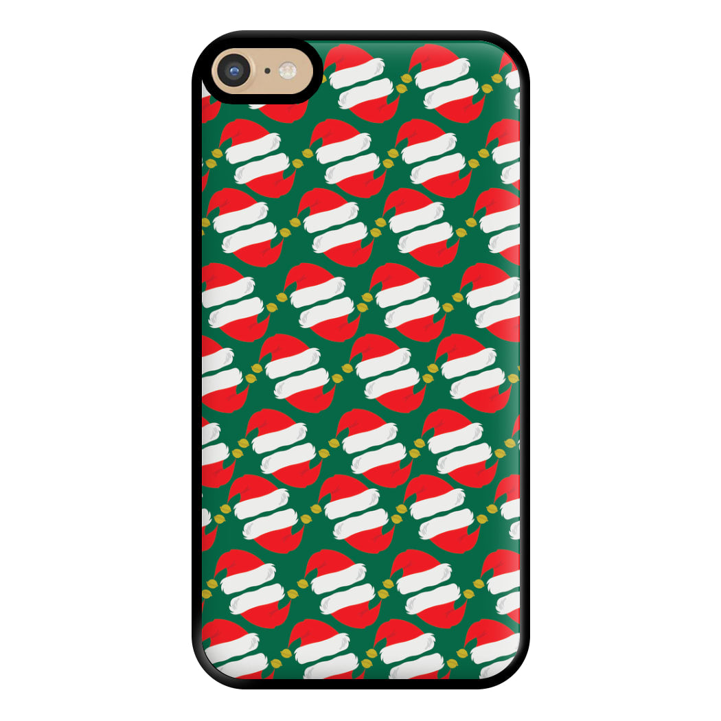 Santa Hat Pattern - Christmas Phone Case for iPhone 6 Plus / 7 Plus / 8 Plus