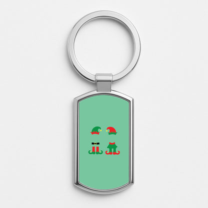 Elf Body - Christmas Silver Keyring