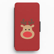 Rudolph Face - Christmas Flip / Wallet Phone Case 1