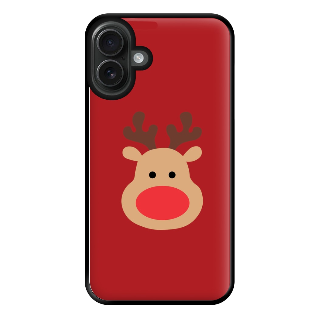 Rudolph Face - Christmas Phone Case for iPhone 16 Plus