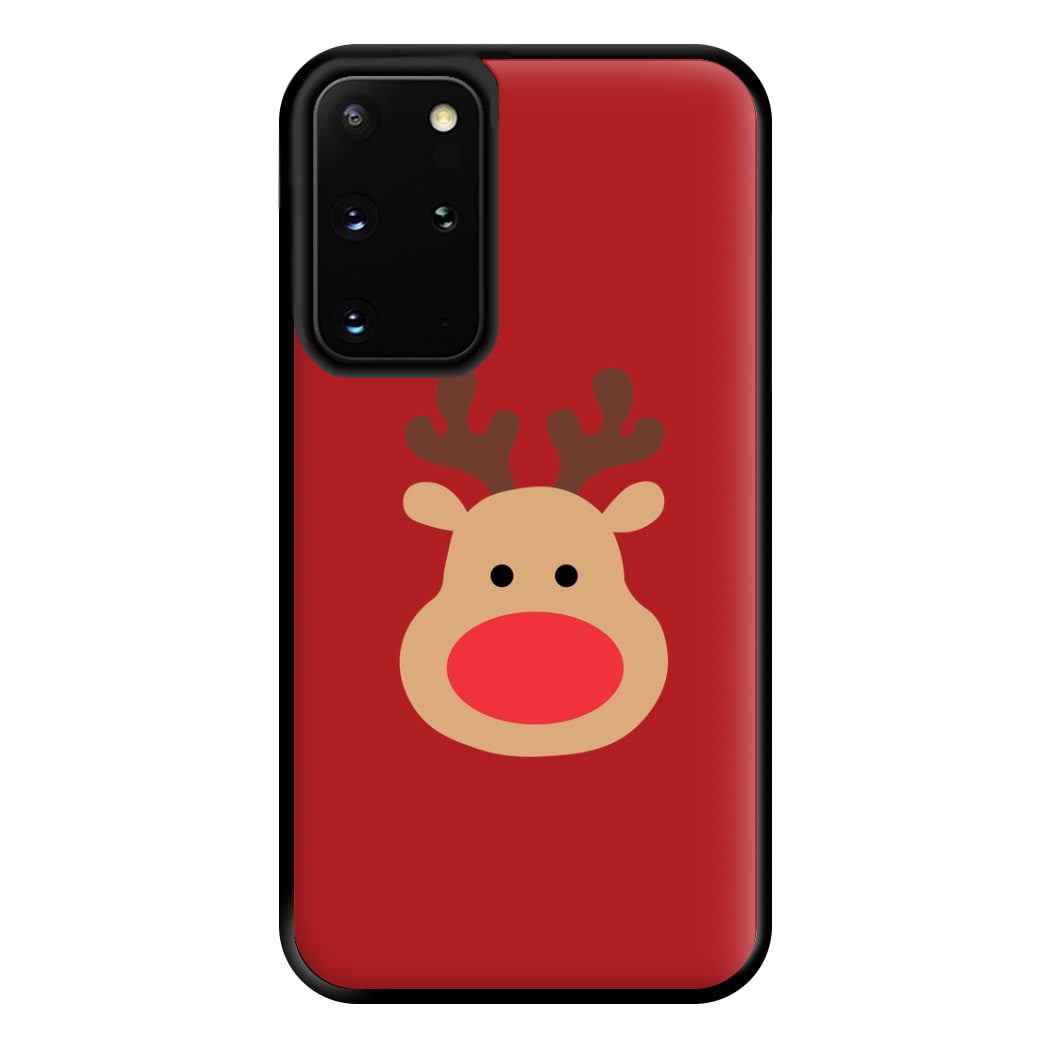 Rudolph Face - Christmas Phone Case for Galaxy S20 Plus