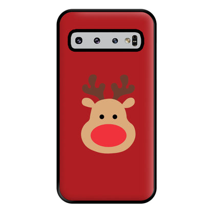 Rudolph Face - Christmas Phone Case for Galaxy S10 Plus