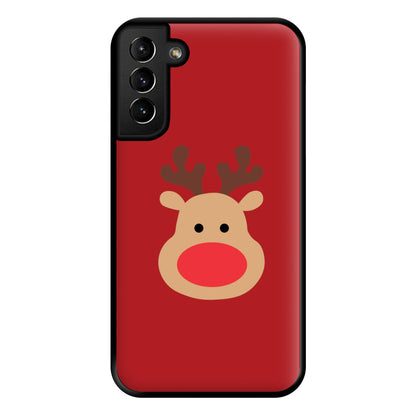 Rudolph Face - Christmas Phone Case for Galaxy S21 Plus