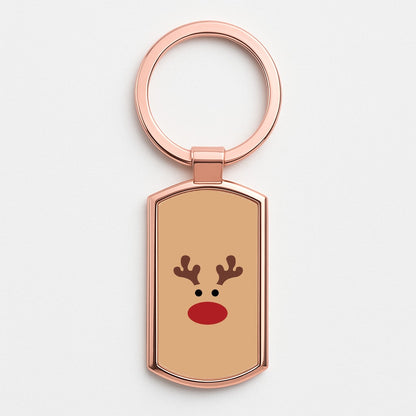 Rudolph Red Nose - Christmas Rose Gold Keyring