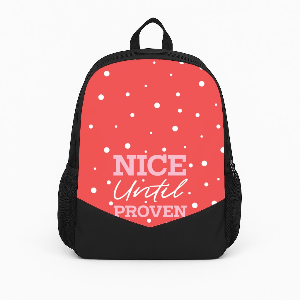 Nice Until Proven Naughty Backpack