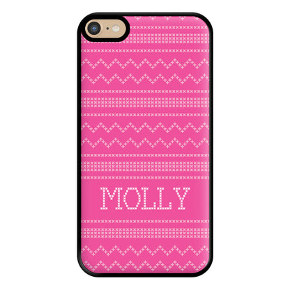 Personalised Christmas Jumper Pink Phone Case for iPhone 6 Plus / 7 Plus / 8 Plus