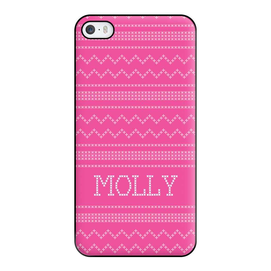 Personalised Christmas Jumper Pink Phone Case for iPhone 5 / 5s / SE 2016