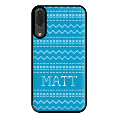 Personalised Christmas Jumper Blue Phone Case for Huawei P20