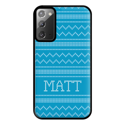 Personalised Christmas Jumper Blue Phone Case for Galaxy Note 20 Ultra