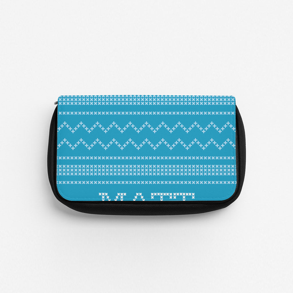Personalised Christmas Jumper Blue Pencil Case