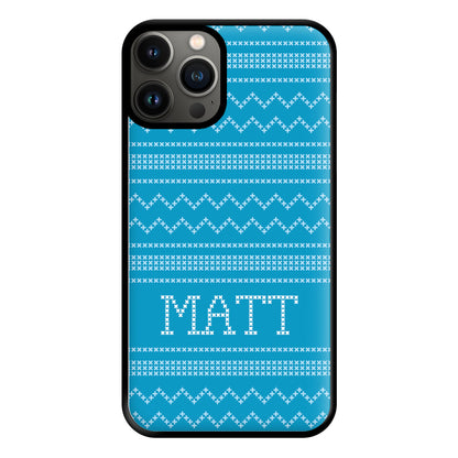 Personalised Christmas Jumper Blue Phone Case for iPhone 11 Pro Max