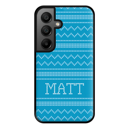 Personalised Christmas Jumper Blue Phone Case for Google Pixel 8