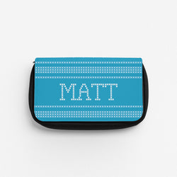 Personalised Christmas Jumper Blue Pencil Case