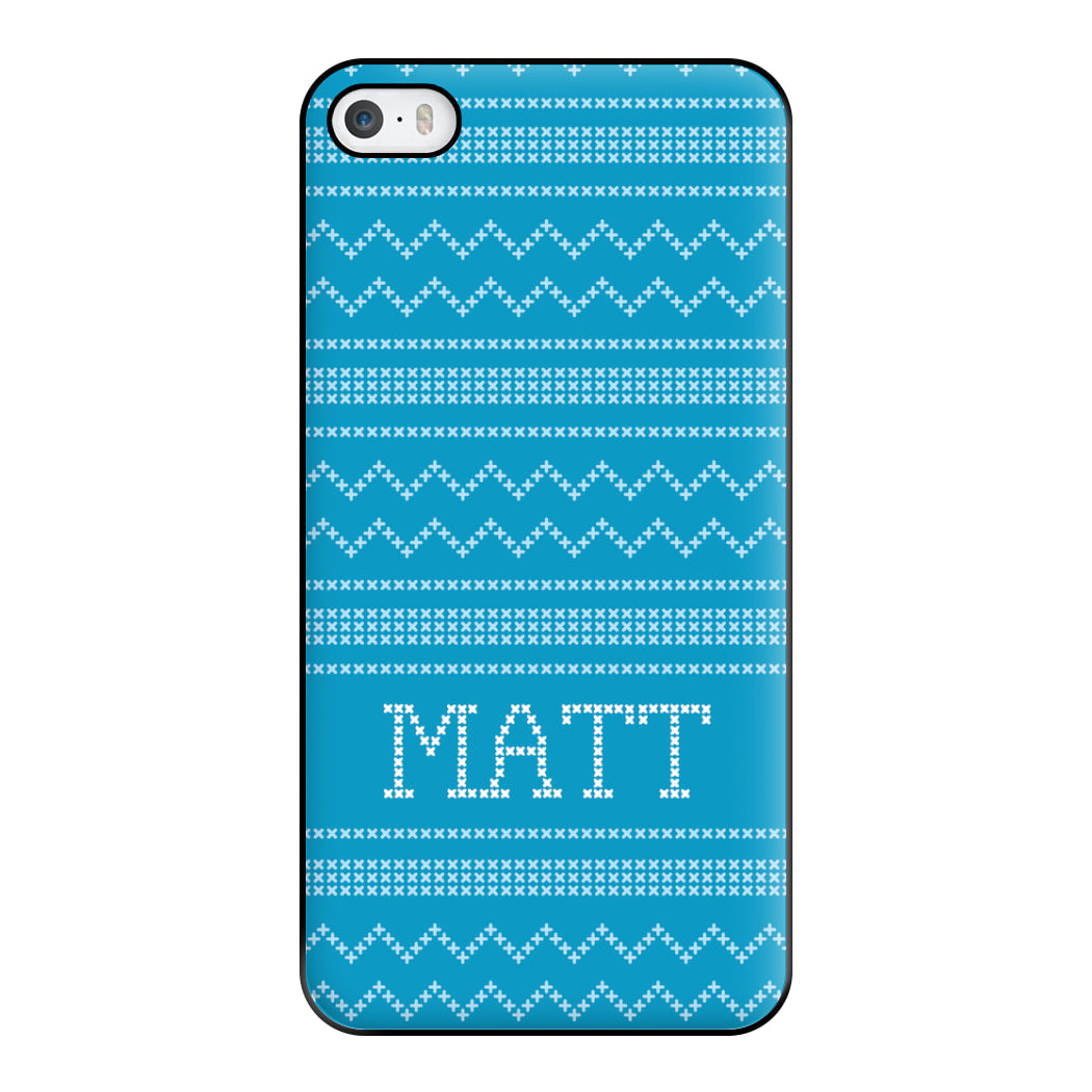 Personalised Christmas Jumper Blue Phone Case for iPhone 5 / 5s / SE 2016