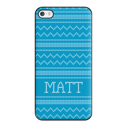 Personalised Christmas Jumper Blue Phone Case for iPhone 5 / 5s / SE 2016