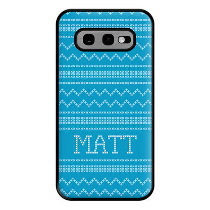 Personalised Christmas Jumper Blue Phone Case for Galaxy S10e