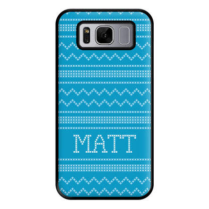 Personalised Christmas Jumper Blue Phone Case for Galaxy S8 Plus