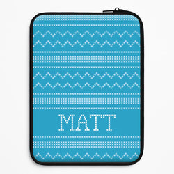 Personalised Christmas Jumper Blue Universal Laptop Sleeve