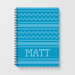 Personalised Christmas Jumper Blue Notebook