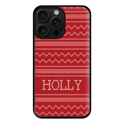 Personalised Christmas Jumper Red Phone Case for iPhone 16 Pro Max