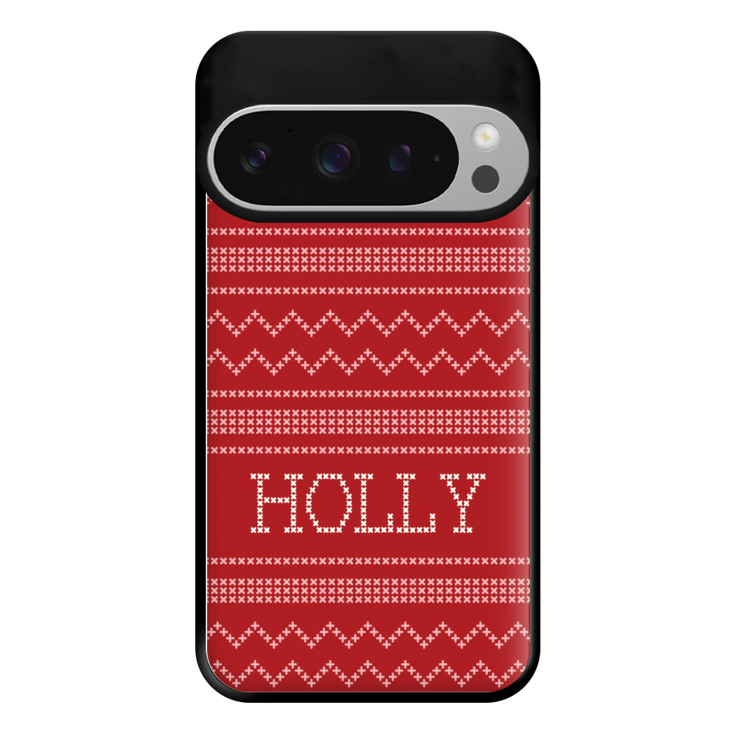 Personalised Christmas Jumper Red Phone Case for Google Pixel 9 Pro XL