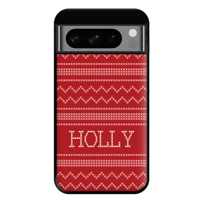 Personalised Christmas Jumper Red Phone Case for Google Pixel 8 Pro