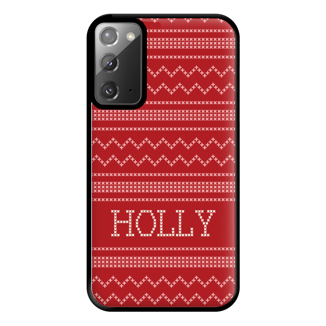 Personalised Christmas Jumper Red Phone Case for Galaxy Note 20 Ultra