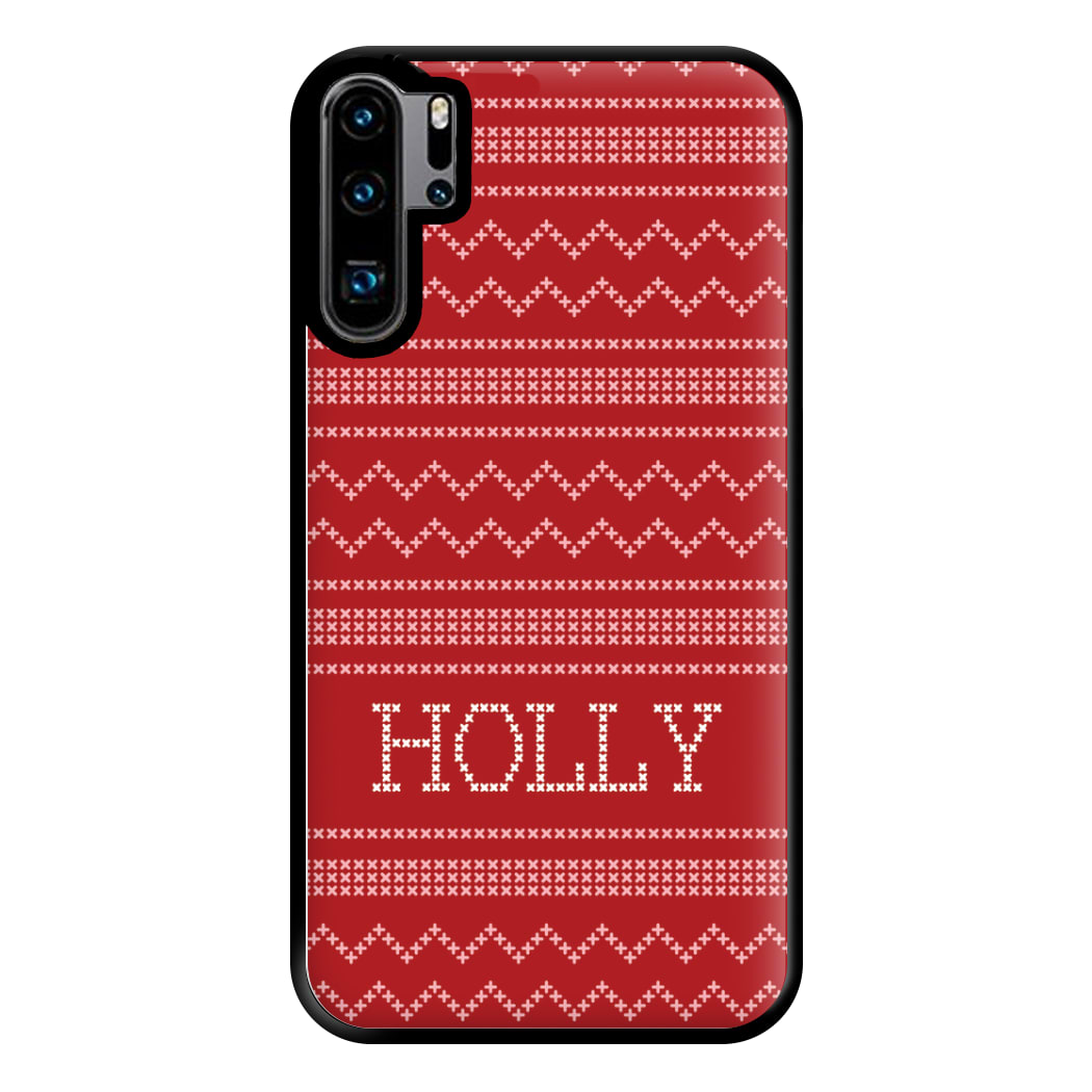 Personalised Christmas Jumper Red Phone Case for Huawei P30 Pro