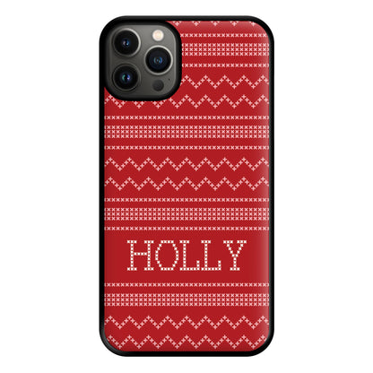 Personalised Christmas Jumper Red Phone Case for iPhone 13