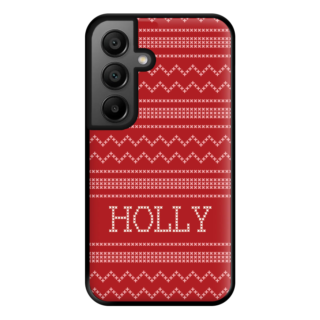 Personalised Christmas Jumper Red Phone Case for Google Pixel 8