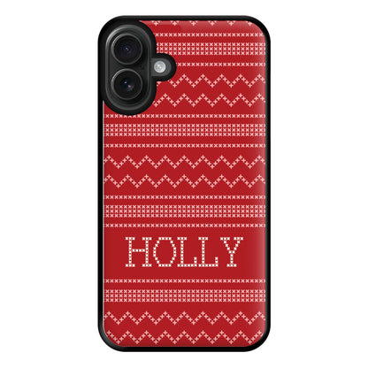 Personalised Christmas Jumper Red Phone Case for iPhone 16 Plus