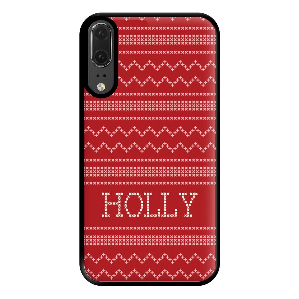 Personalised Christmas Jumper Red Phone Case for Huawei P20