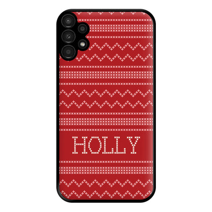 Personalised Christmas Jumper Red Phone Case for Galaxy A13