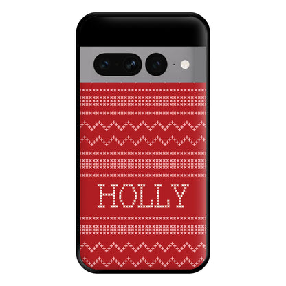 Personalised Christmas Jumper Red Phone Case for Google Pixel 7 Pro