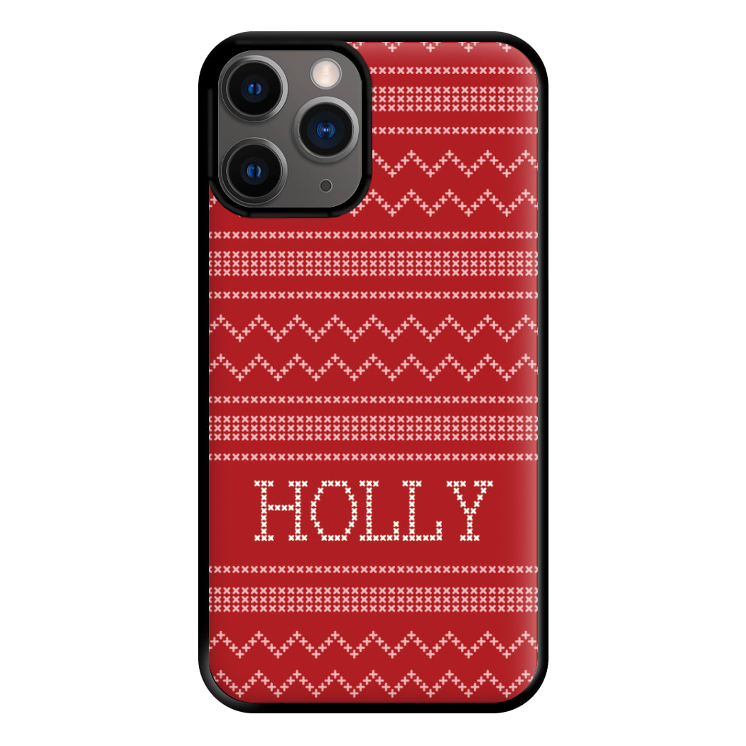 Personalised Christmas Jumper Red Phone Case for iPhone 12 Pro Max