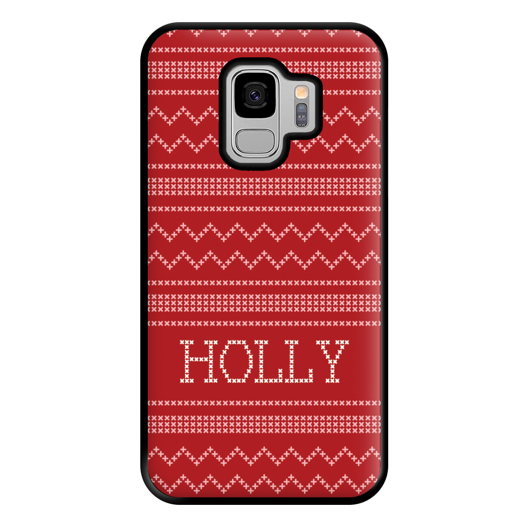 Personalised Christmas Jumper Red Phone Case for Galaxy S9 Plus