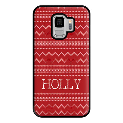 Personalised Christmas Jumper Red Phone Case for Galaxy S9 Plus