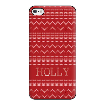 Personalised Christmas Jumper Red Phone Case for iPhone 5 / 5s / SE 2016