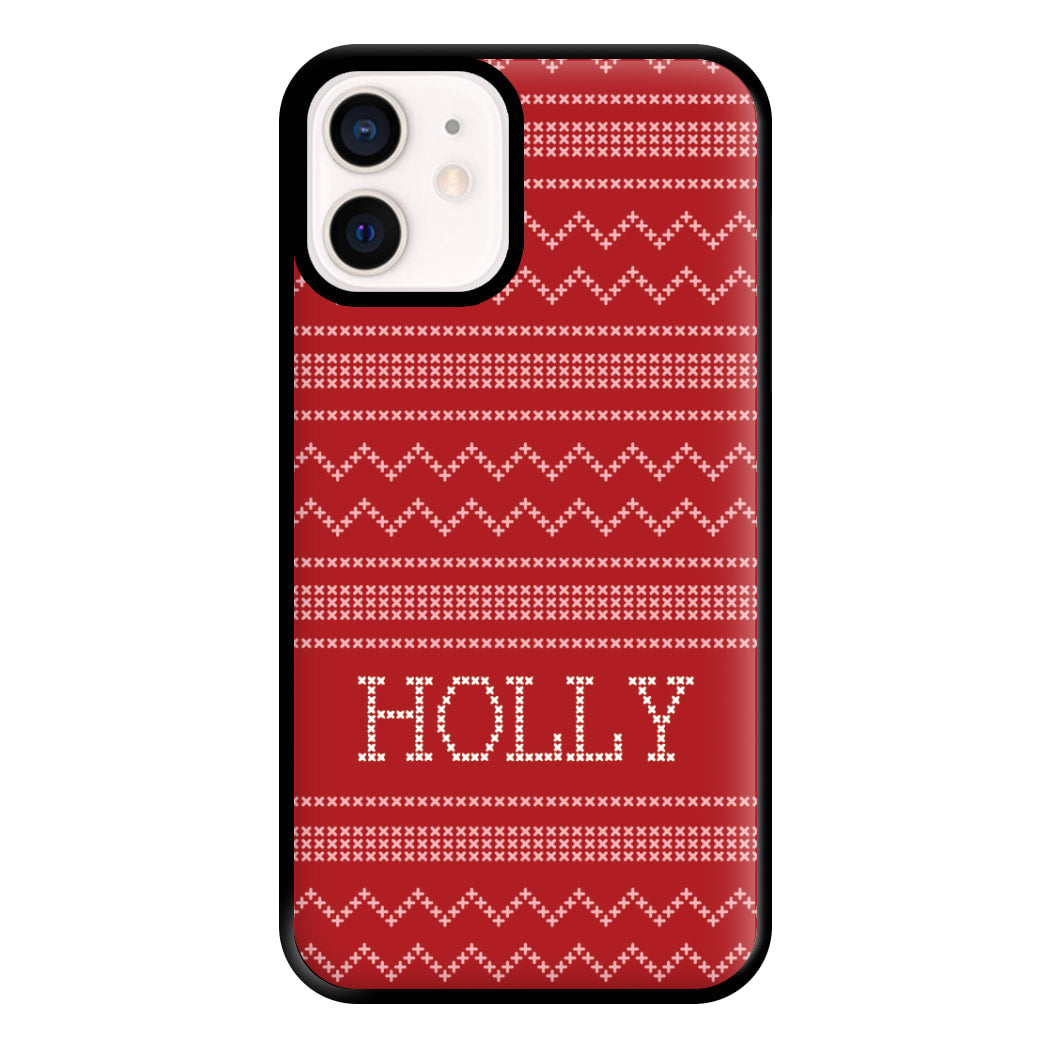 Personalised Christmas Jumper Red Phone Case for iPhone 13 Mini