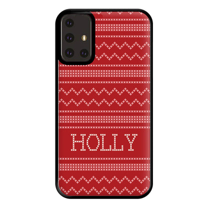 Personalised Christmas Jumper Red Phone Case for Galaxy A71