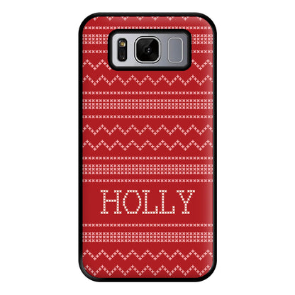 Personalised Christmas Jumper Red Phone Case for Galaxy S8 Plus